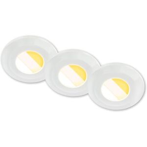 Briloner Set di 3 faretti da incasso per bagno a LED 230V alloggiamento riciclato al 50%, cambio di temperatura colore, dimmerabile, IP44, Ra90, LED spot, piatto, 68mm, 90x30mm (DxH), bianco Briloner Set di 3 faretti da incasso per bagno a LED 230V alloggiamento riciclato al 50%, cambio di temperatura colore, dimmerabile, IP44, Ra90, LED spot, piatto, 68mm, 90x30mm (DxH), bianco