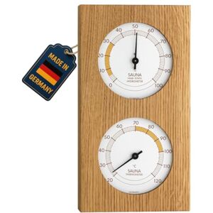 TFA Dostmann Termoigrometro analogico per sauna, con telaio in rovere, temperatura, umidità, resistente al calore TFA Dostmann Termoigrometro analogico per sauna, con telaio in rovere, temperatura, umidità, resistente al calore