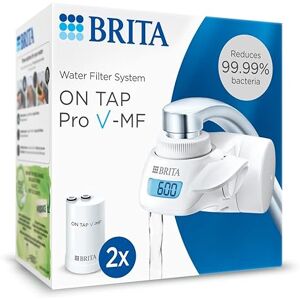 Brita ON TAP Pro V-MF Sistema di filtrazione dell'acqua, incl. 2 cartucce filtranti (1.200L) per acqua 99,99% priva di batteri e sostenibile con una tecnologia di filtrazione per un gusto eccellente Brita ON TAP Pro V-MF Sistema di filtrazione dell'acqua, incl. 2 cartucce filtranti (1.200L) per acqua 99,99% priva di batteri e sostenibile con una tecnologia di filtrazione per un gusto eccellente