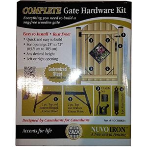 Kit hardware cancello Nuvo Iron - Pesante, Universale, per 25-72" Kit hardware cancello Nuvo Iron - Pesante, Universale, per 25-72"