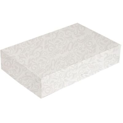 Garcia de Pou 50 pezzi Scatole Catering, piatto 'Thepack Damasco' 310 G/M2 28 x 42 cm bianco cartone ondulato Nano-Micro Garcia de Pou 50 pezzi Scatole Catering, piatto 'Thepack Damasco' 310 G/M2 28 x 42 cm bianco cartone ondulato Nano-Micro
