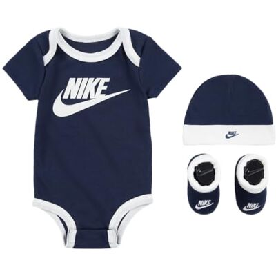 Nike Sustainable 3Pc Futura Completo da Body, Cappello e stivalett per Bimbi Midnight Navy 6/12 Mesi Nike Sustainable 3Pc Futura Completo da Body, Cappello e stivalett per Bimbi Midnight Navy 6/12 Mesi