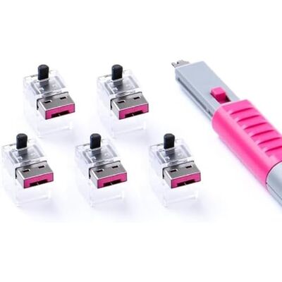 Smart Keeper SmartKeeper ESSENTIAL / 5 X LAN Cable Locks con 1 X Lock Key Basic/Rosa Smart Keeper SmartKeeper ESSENTIAL / 5 X LAN Cable Locks con 1 X Lock Key Basic/Rosa