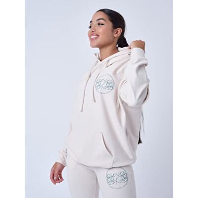 Pro-Ject Felpa da donna, colore beige, taglia XS, 95% cotone,5% elastan streetwear contemporaneo Pro-Ject Felpa da donna, colore beige, taglia XS, 95% cotone,5% elastan streetwear contemporaneo