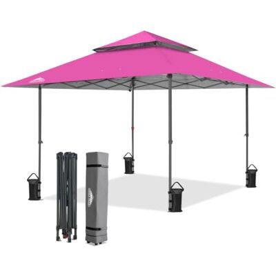 Eagle Tenda a baldacchino pop-up a gamba dritta, 4 x 4 m, per esterni, facile da montare per una persona, tenda pieghevole con gronda estensibile automatica, 4 metri quadrati di ombra (rosa Eagle Tenda a baldacchino pop-up a gamba dritta, 4 x 4 m, per esterni, facile da montare per una persona, tenda pieghevole con gronda estensibile automatica, 4 metri quadrati di ombra (rosa