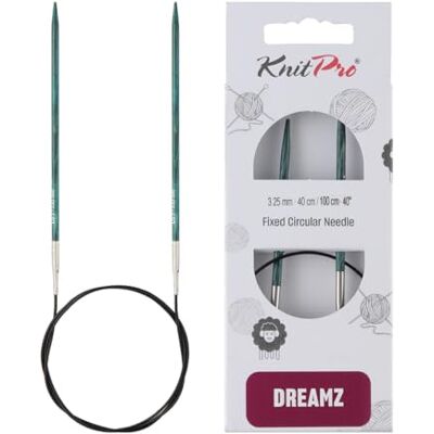 KnitPro Dreamz Ferri Punte affusolate, per Lavorare a Maglia Circolare con Tutti i Tipi di Filato, Legno di Betulla, Blu, 100cm x 3.25mm KnitPro Dreamz Ferri Punte affusolate, per Lavorare a Maglia Circolare con Tutti i Tipi di Filato, Legno di Betulla, Blu, 100cm x 3.25mm