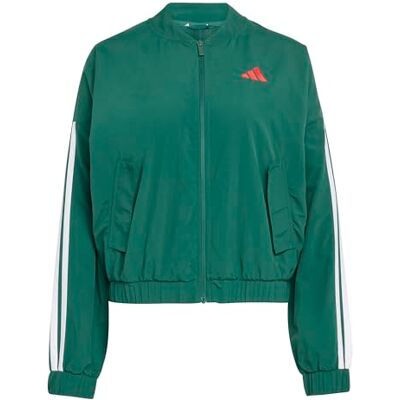 Adidas Femme ESSENTIALS 3-STRIPES WOVEN WINDBREAKER, team dark green/white, XS Adidas Femme ESSENTIALS 3-STRIPES WOVEN WINDBREAKER, team dark green/white, XS