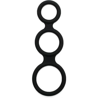 RIMBA Anello Triplo in Silicone - Nero - Giocattolo per adulti RIMBA Anello Triplo in Silicone - Nero - Giocattolo per adulti