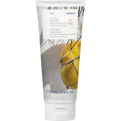 KORRES CITRUS Bodymilk con olio di mandorle nutriente, con profumo fresco di limone e bergamotto, per 24 ore di cura e morbidezza, vegano, senza siliconi e parabeni, 200 ml KORRES CITRUS Bodymilk con olio di mandorle nutriente, con profumo fresco di limone e bergamotto, per 24 ore di cura e morbidezza, vegano, senza siliconi e parabeni, 200 ml