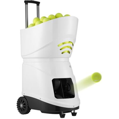 VEVOR Lancia Palline Tennis Automatico Portatile, Macchina per Palline da Tennis, Lanciatore 150 Palline, Trapano Multimodale 5 Motori, Oltre 2 Ore Gioco, Batteria Ricaricabile, Controllo Remoto App VEVOR Lancia Palline Tennis Automatico Portatile, Macchina per Palline da Tennis, Lanciatore 150 Palline, Trapano Multimodale 5 Motori, Oltre 2 Ore Gioco, Batteria Ricaricabile, Controllo Remoto App