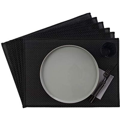 APS 45 cm x 33 cm tovaglietta americana con sottile nastro colore: Nero APS 45 cm x 33 cm tovaglietta americana con sottile nastro colore: Nero