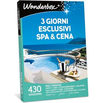 WONDERBOX Cofanetto Regalo 3 Giorni Esclusivi Spa & Cena per 2 pers WONDERBOX Cofanetto Regalo 3 Giorni Esclusivi Spa & Cena per 2 pers