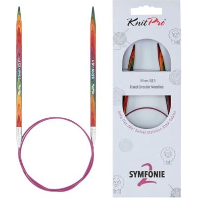 KnitPro Symfonie 2 ferri circolari fissi, 60 cm, 5,5 mm KnitPro Symfonie 2 ferri circolari fissi, 60 cm, 5,5 mm