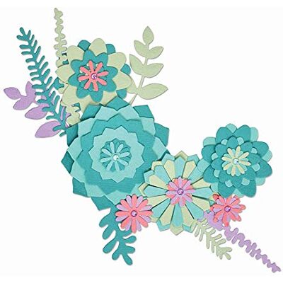 Sizzix Set di Fustelle Thinlits Ghirlanda di Piante Grasse by Lisa Jones, 15 Pezzi Sizzix Set di Fustelle Thinlits Ghirlanda di Piante Grasse by Lisa Jones, 15 Pezzi