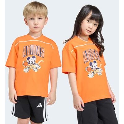 Adidas Mixte Enfant Disney Mickey Mouse Tee, Pure Orange/Dark Blue/off White, 9-10 Years Adidas Mixte Enfant Disney Mickey Mouse Tee, Pure Orange/Dark Blue/off White, 9-10 Years