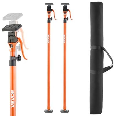VEVOR Asta di Supporto per Martinetto, 2 Pezzi, Asta di Supporto Rapido Telescopica in Acciaio da 125-291 cm, Sistema Regolabile a 3 Mani con Capacità 90 kg per Sollevamento di Cartongesso VEVOR Asta di Supporto per Martinetto, 2 Pezzi, Asta di Supporto Rapido Telescopica in Acciaio da 125-291 cm, Sistema Regolabile a 3 Mani con Capacità 90 kg per Sollevamento di Cartongesso