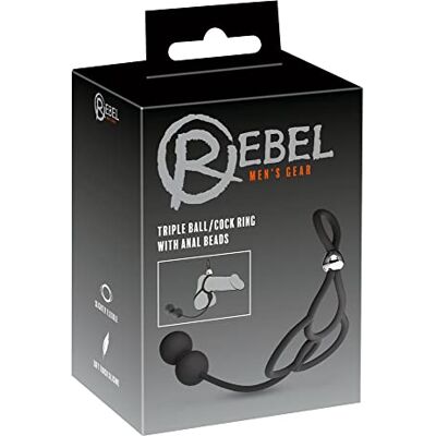 Orion Rebel REBEL Triplo anello sferico/fallico con Nero Orion Rebel REBEL Triplo anello sferico/fallico con Nero