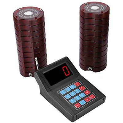 Bewinner Cercapersone Ristorante, 1*Trasmettore + 20*Recettori 1.5KM Wireless Pager System, Nessuna Coda, Rimanere a Distanza Sociale Cercapersone Senza Contatto per Ristorante/Ospedale/Bar Bewinner Cercapersone Ristorante, 1*Trasmettore + 20*Recettori 1.5KM Wireless Pager System, Nessuna Coda, Rimanere a Distanza Sociale Cercapersone Senza Contatto per Ristorante/Ospedale/Bar