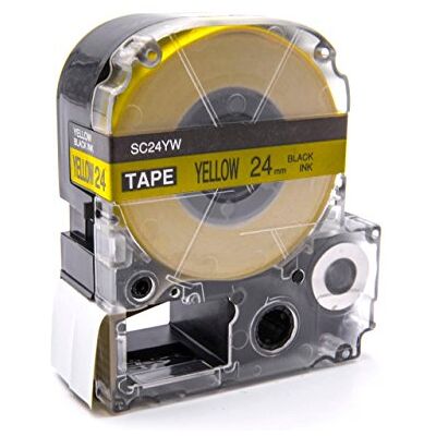 vhbw Cassetta nastro compatibile con KingJim SR750, SR950 etichettatrice 8m x 24 mm nero su giallo vhbw Cassetta nastro compatibile con KingJim SR750, SR950 etichettatrice 8m x 24 mm nero su giallo