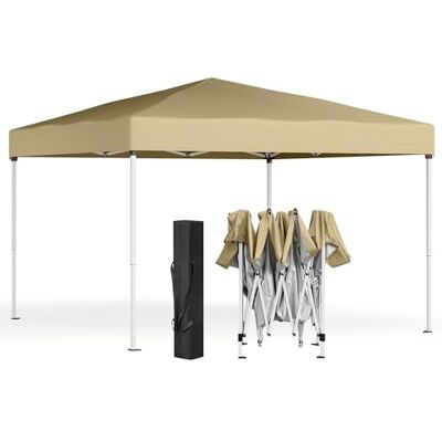 SONGMICS Gazebo 3 x 3 m, Tendone Pieghevole, Portatile Protezione Solare, Resistente alla Pioggia Leggera, per Cortile, Giardino, Mercato, Beige, Collezione SHELD SONGMICS Gazebo 3 x 3 m, Tendone Pieghevole, Portatile Protezione Solare, Resistente alla Pioggia Leggera, per Cortile, Giardino, Mercato, Beige, Collezione SHELD