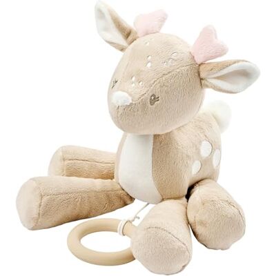 Nattou Carillon, Cerbiatto, Ninna Nanna "La-Le-Lu", Con Anello, Poliestere, FanFan, Beige Nattou Carillon, Cerbiatto, Ninna Nanna "La-Le-Lu", Con Anello, Poliestere, FanFan, Beige