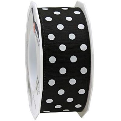 Nastro a Pois Nero/Bianco C.E. Pattberg - 20m Decorazione Nastro a Pois Nero/Bianco C.E. Pattberg - 20m Decorazione