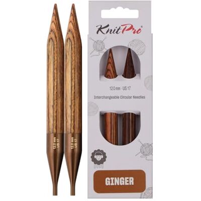 KnitPro Ginger Ferri Circolari Intercambiabili in Betulla - 10cm 12mm - ferri da maglia KnitPro Ginger Ferri Circolari Intercambiabili in Betulla - 10cm 12mm - ferri da maglia