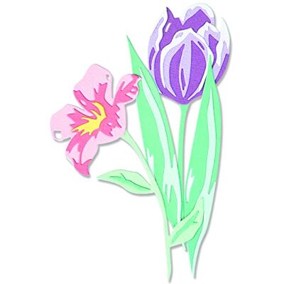 Sizzix Thinlits Die Set 11PK Fiori primaverili a strati di Lisa Jones, Sizzix Thinlits Die Set 11PK Fiori primaverili a strati di Lisa Jones,