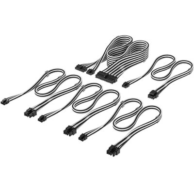 Corsair Elite Premium Type 5 Kit Starter di cavi PSU con Guaina Individuale – Guaina in paracord a tripla maglia, compatibile con PSU Type 5 – Nero/Bianco Corsair Elite Premium Type 5 Kit Starter di cavi PSU con Guaina Individuale – Guaina in paracord a tripla maglia, compatibile con PSU Type 5 – Nero/Bianco