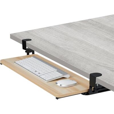 Relaxdays Supporto Porta Tastiera Estraibile da Scrivania, Prolunga Tavolo, 65x24cm, Estensione Mouse, Legno Naturale Relaxdays Supporto Porta Tastiera Estraibile da Scrivania, Prolunga Tavolo, 65x24cm, Estensione Mouse, Legno Naturale