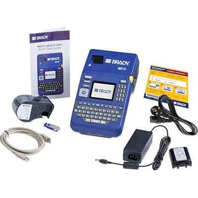 Brady M510 Stampante Portatile per Etichette + Software – Dispositivo di Etichettatura Industriale Resistente agli Agenti Chimici – Incl. 1 Cartuccia – Sostituisce BMP51 Brady M510 Stampante Portatile per Etichette + Software – Dispositivo di Etichettatura Industriale Resistente agli Agenti Chimici – Incl. 1 Cartuccia – Sostituisce BMP51
