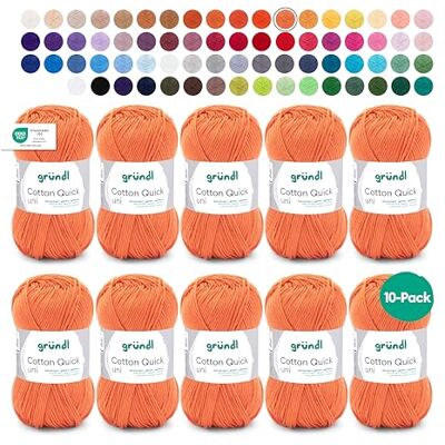 Gründl Cotton Quick Uni - Fil morbido 50g/125m per maglieria e uncinetto Gründl Cotton Quick Uni - Fil morbido 50g/125m per maglieria e uncinetto