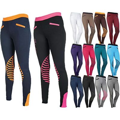 HKM 9228 Starlight, Leggings da Equitazione in Silicone, per Ragazze, Grigio Scuro/Sabbia, 36 HKM 9228 Starlight, Leggings da Equitazione in Silicone, per Ragazze, Grigio Scuro/Sabbia, 36