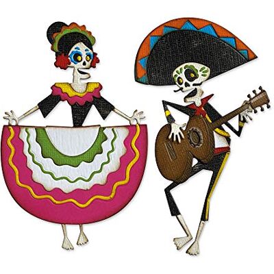 Sizzix - Sizzix Thinlits Squelettes mexicains - 21 pcs - Metallo - Die Sizzix - Sizzix Thinlits Squelettes mexicains - 21 pcs - Metallo - Die