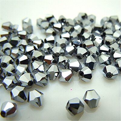 Generic 1000 perline biconiche di cristallo, 4 mm, all'ingrosso, miste, sfaccettate, per la creazione di gioielli (argento brillante) Generic 1000 perline biconiche di cristallo, 4 mm, all'ingrosso, miste, sfaccettate, per la creazione di gioielli (argento brillante)