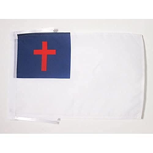 AZ FLAG Bandiera Cristianesimo 45x30cm BANDIERINA Cristiana 30 x 45 cm cordicelle