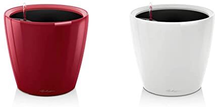 Lechuza Set Completo Classico Premium 21 Vaso Rosso Lucido & Set completo Vaso Classico Premium 21, Colore bianco lucido