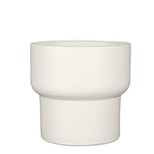 MICA Decorations Riva Vaso da fiori, altezza 23 x diametro 26 cm, colore: Bianco