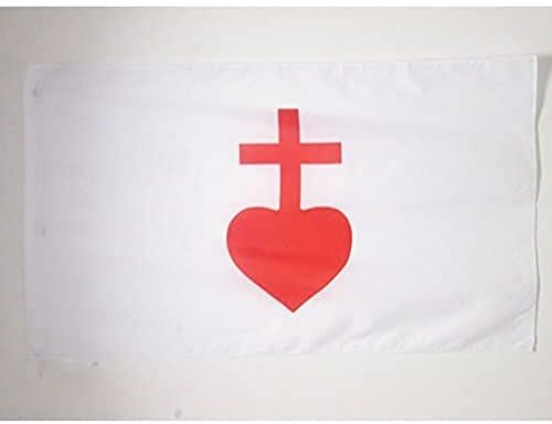 AZ FLAG Bandiera Sacro Cuore di Gesù 150x90cm Bandiera CATTOLICA Francese 90 x 150 cm Foro per Asta