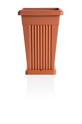 Bama 31906 Vaso Piramide con Sottovaso, Terracotta, 40x40x59 cm