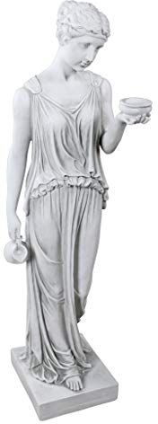 Design Toscano Ebe la dea della giovinezza Statua grega da giardino, poliresina, pietra antica, Grande 81 cm