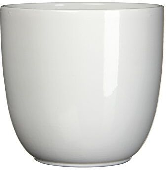 MICA Decorations Mica Decorazioni Tusca  Pot Rotondo E24 Ceramic White Altezza 25 cm Diametro 28