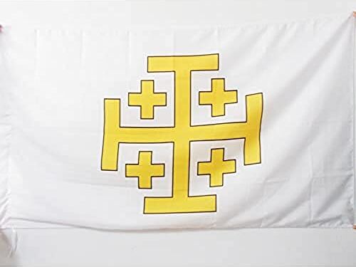 AZ FLAG Bandiera Regno di GERUSALEMME 150x90cm Bandiera CATTOLICA 90 x 150 cm Foro per Asta