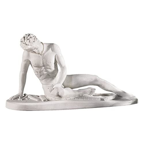 Design Toscano Statua in Marmo Sintetico del Galata Morente, Bianco