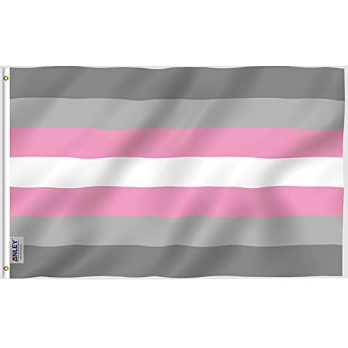 Anley Fly Breeze 3 x 5 piedi Demiwoman Pride Flag Colore vivido- Intestazione in tela e doppie cuciture Demiwoman LGBT Flags Poliestere con occhielli in ottone 3 x 5 piedi
