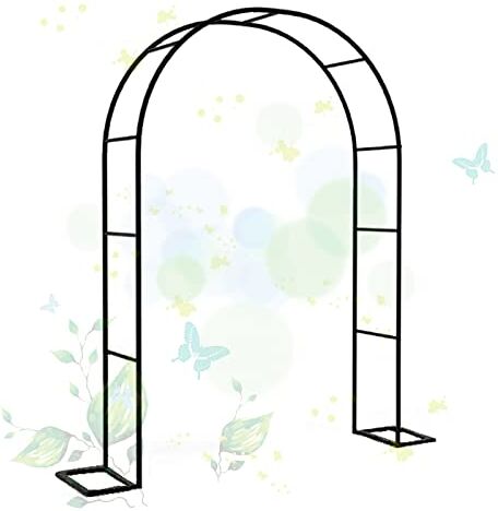 Prtrie 120cm 140cm 180cm Arco da Giardino Supporto per Rose Piante Rampicanti in Metallo, Archi traliccio decorazione Resistente, arco per rampicanti, Nero (Misurare : W120x25xH220cm)