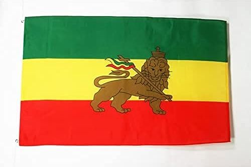 AZ FLAG Bandiera Etiopia con Leone 150x90cm Bandiera ETIOPE 90 x 150 cm