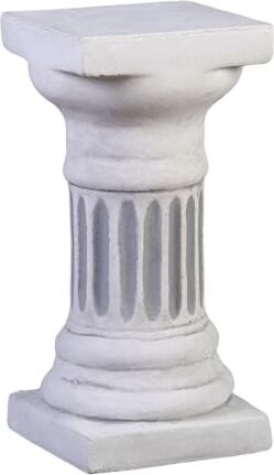 gartendekoparadies.de Colonna rotonda con base in pietra, altezza 39 cm, superficie di appoggio 18 x 18 cm, 16 kg, grigio resistente al gelo in pietra per esterni