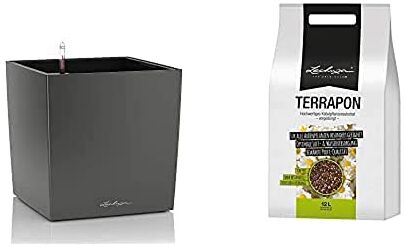 Lechuza Cubico Premium 30 -, plastica, Charcoal Metallic, 30x30x30 cm TERRAPON 12 LITRI NEUTRO0