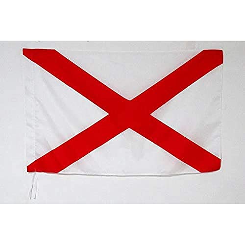 AZ FLAG Bandiera COMMISSARIO di Pista Bianca con Croce di San Giorgio Rossa 90x60cm Bandiera COMPETIZIONI AUTOMOBILISTICHE 60 x 90 cm Foro per Asta